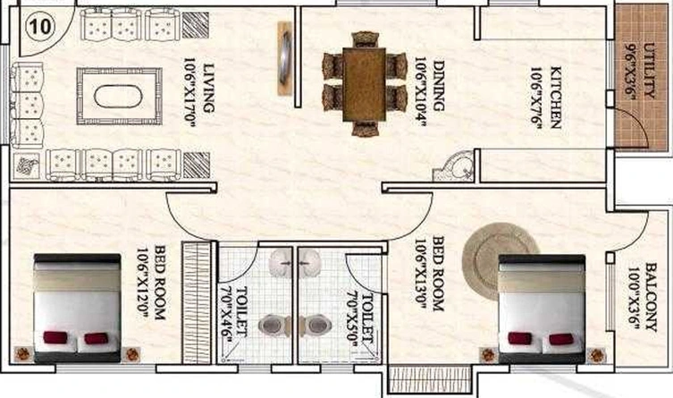 2 BHK Flat in AR Orchid Springs in Horamavu, Bangalore - Image 827879