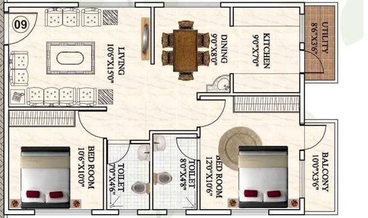 2 BHK Flat in AR Orchid Springs in Horamavu, Bangalore - Image 827878
