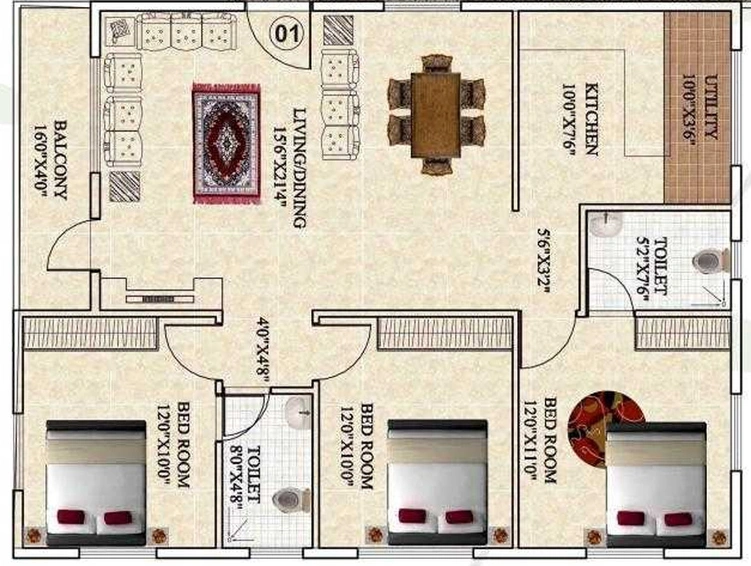 3 BHK Flat in AR Orchid Springs in Horamavu, Bangalore - Image 827880