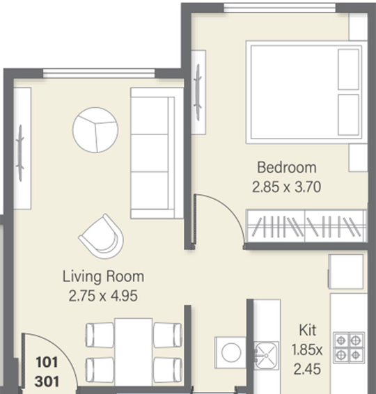 1 BHK Flat in Vision Rachana in Panvel, Navi Mumbai - Image 827890