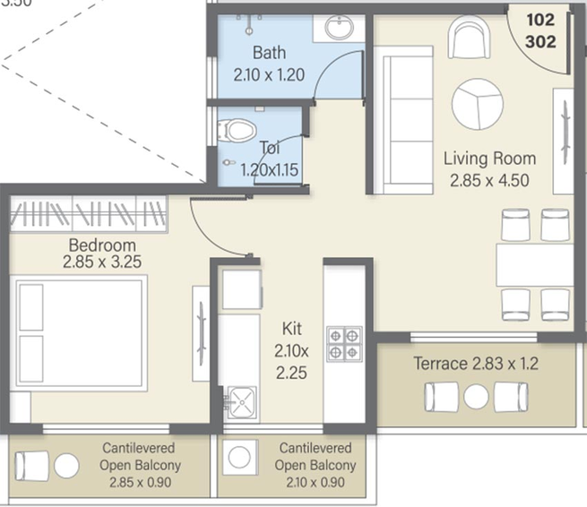 1 BHK Flat in Vision Rachana in Panvel, Navi Mumbai - Image 827891