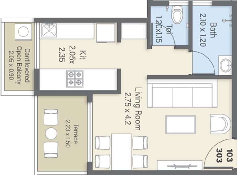 1 RK Flat in Vision Rachana in Panvel, Navi Mumbai - Image 827892