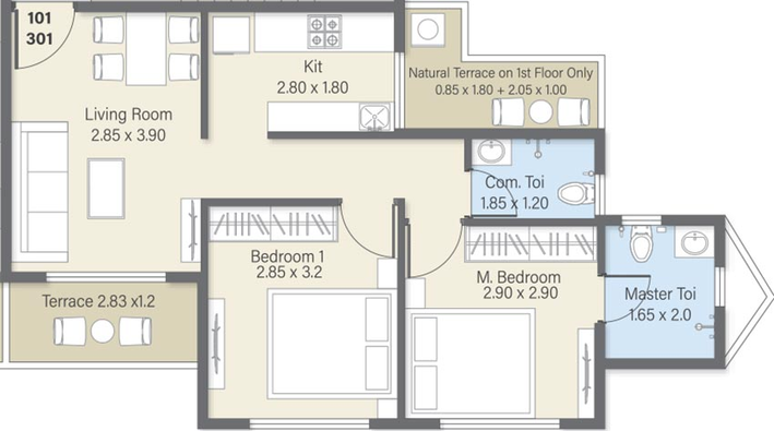 2 BHK Flat in Vision Rachana in Panvel, Navi Mumbai - Image 827893