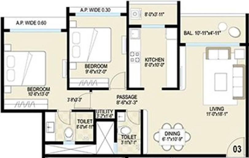2 BHK Flat in Tharwani Solitaire in Kalyan West, Thane - Image 827894