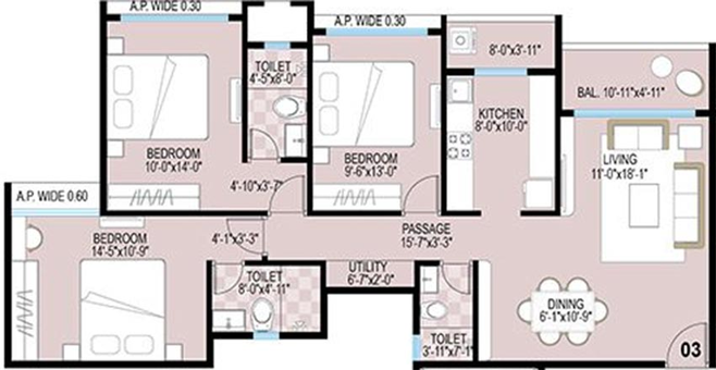 3 BHK Flat in Tharwani Solitaire in Kalyan West, Thane - Image 827895