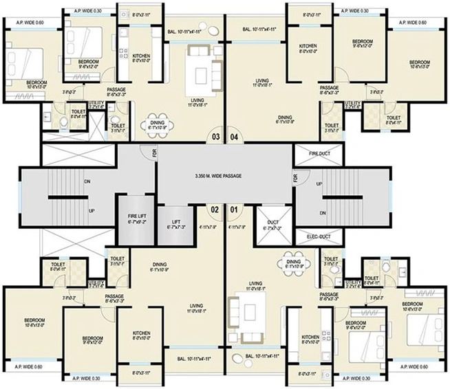 Floor Plan of Tharwani Solitaire in Kalyan West, Thane - Image 205939