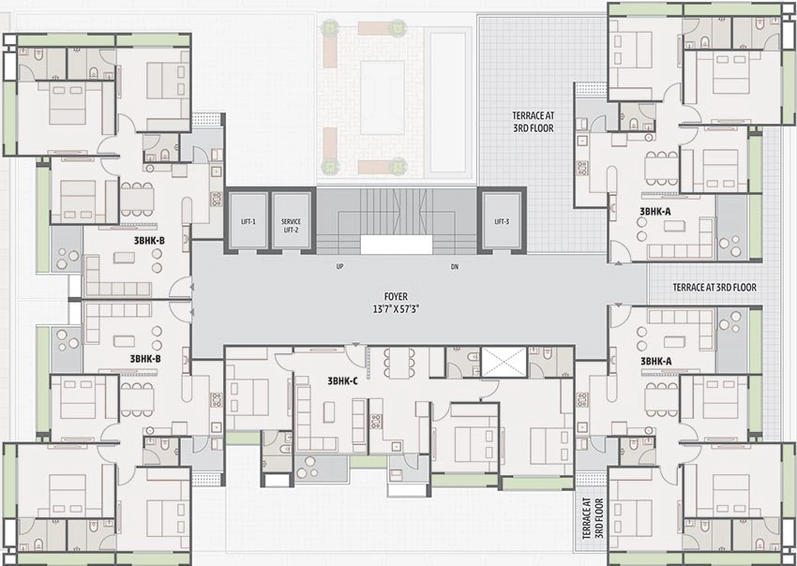 Floor Plan of Samsarjan Ambli Heights in Ambli, Ahmedabad - Image 205949