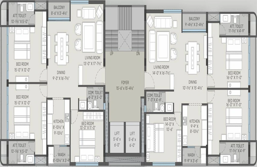 Floor Plan of Aries Amara in Tandalja, Vadodara - Image 117142