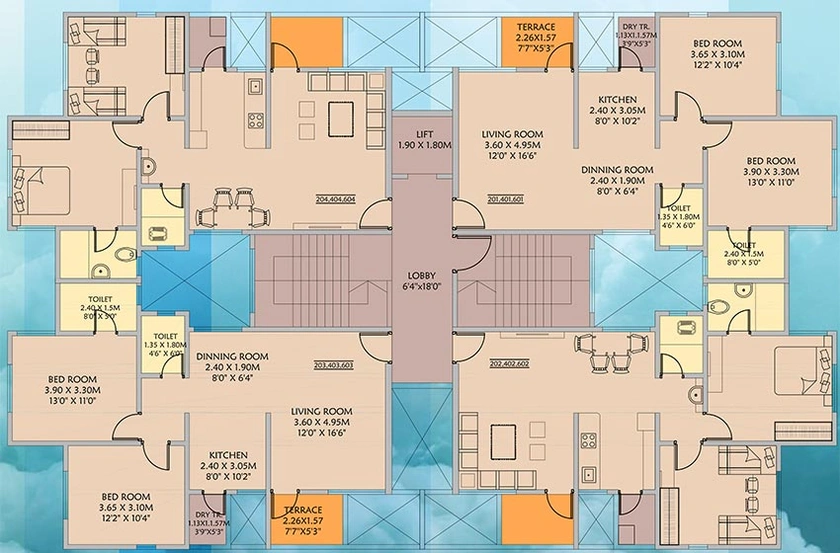 Floor Plan of TCG Verve Residency in Wakad, Pune - Image 205997