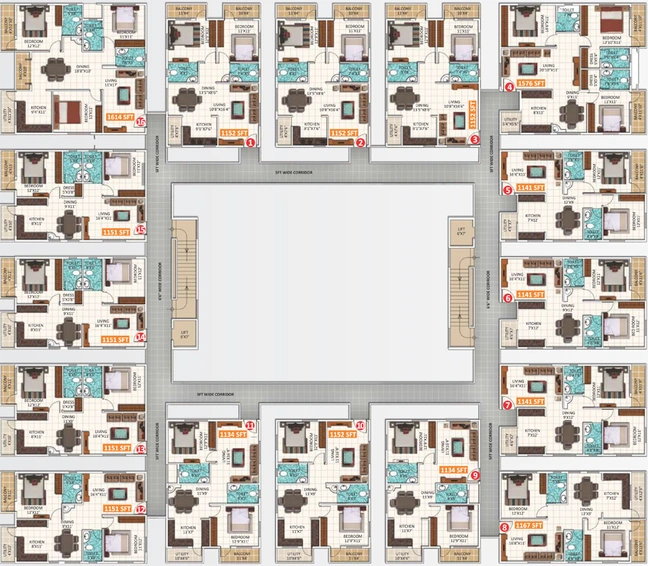 Floor Plan of Virani JRK Gardens in TC Palaya, Bangalore - Image 206010