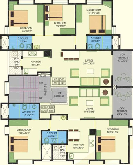 Floor Plan of Avani Bhoomi Enclave in Wagholi, Pune - Image 206033