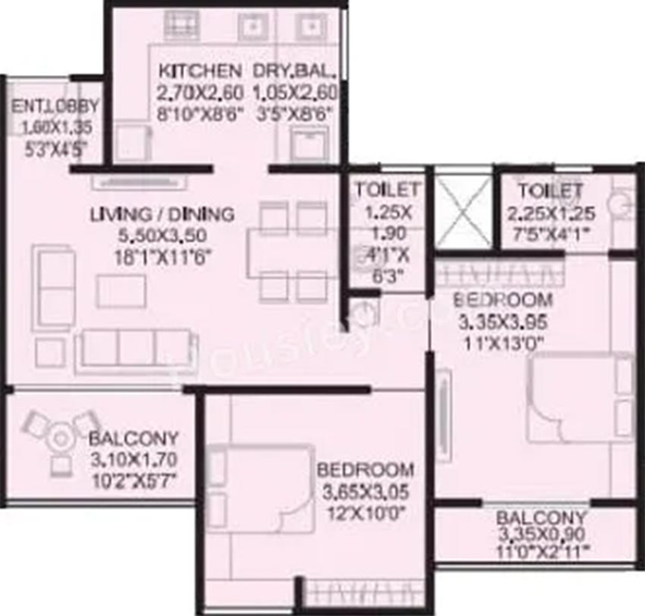 2 BHK Flat in Vardhaman Altezza in Tathawade, Pune - Image 828004