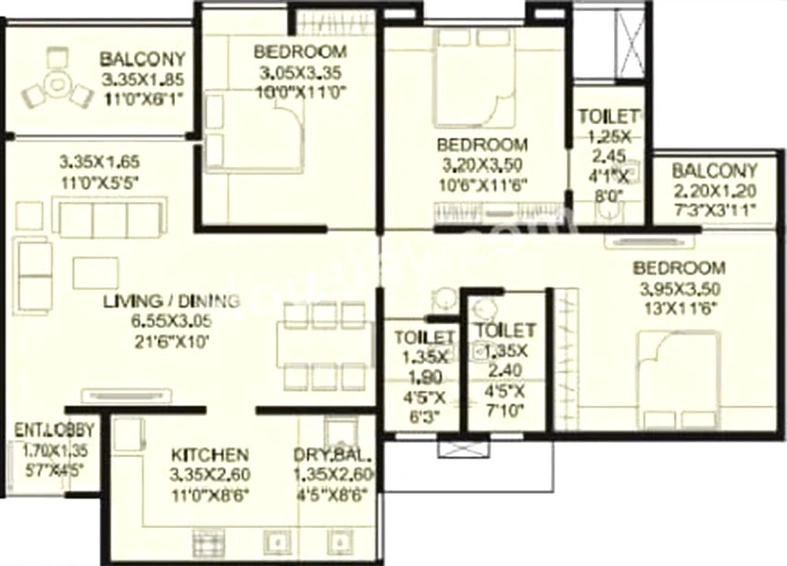 3 BHK Flat in Vardhaman Altezza in Tathawade, Pune - Image 828005
