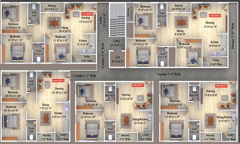 Floor Plan of Sri Sunshine Apartment in Electronic City, Bangalore - Image 206312