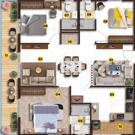 3 BHK Flat in Elegant Nivasa in Kollur, Hyderabad - Image 828037