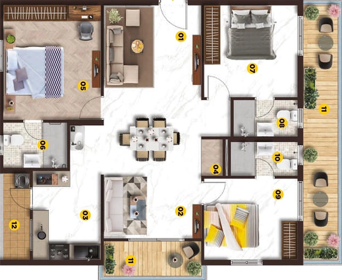 3 BHK Flat in Elegant Nivasa in Kollur, Hyderabad - Image 828038