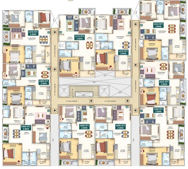 Floor Plan of Hashmitha NR Prime Residency in Bellandur, Bangalore - Image 206498