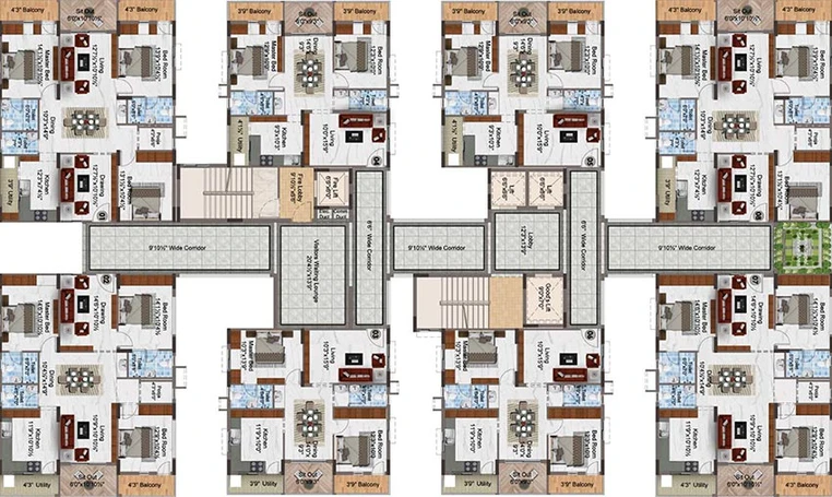 Floor Plan of SNR Elite in Gopanpally, Hyderabad - Image 206533