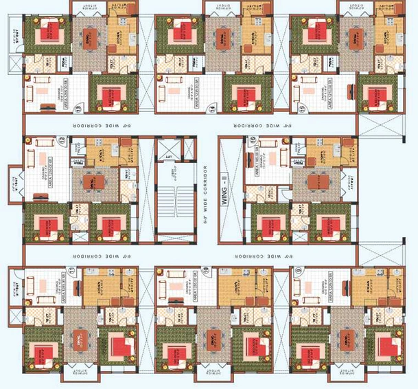 Floor Plan of Blue Berry Homes in Hennur Road, Bangalore - Image 206692