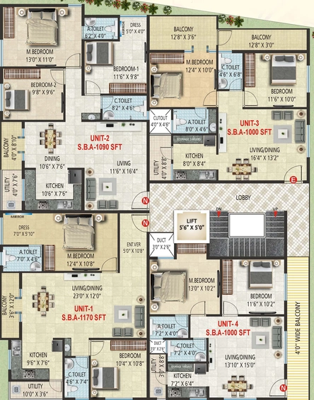 Floor Plan of Capstone Emerald in Uttarahalli, Bangalore - Image 206698