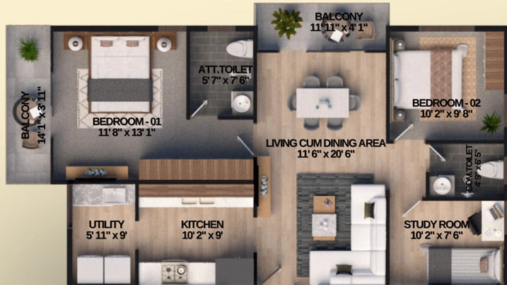 2.5 BHK Flat in Shakthi Urban Village in Kannamangala, Bangalore - Image 828289