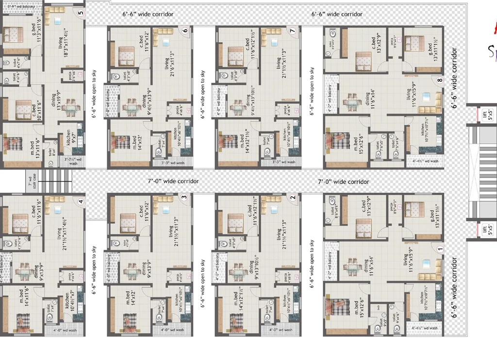 Floor Plan of Saishakti Ashoka Springfields in Chandanagar, Hyderabad - Image 206760
