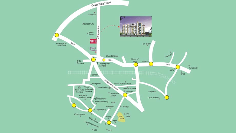 Location of Saishakti Ashoka Springfields in Chandanagar, Hyderabad - Image 206759