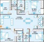 3 BHK Flat in Saishakti Sathya Sai Residency in Kondapur, Hyderabad - Image 828161