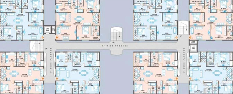 Floor Plan of Saishakti Sathya Sai Residency in Kondapur, Hyderabad - Image 206795