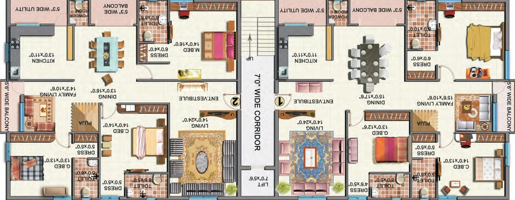 Floor Plan of Saishakti Signature Apartments in Sanjeeva Reddy Nagar, Hyderabad - Image 206802