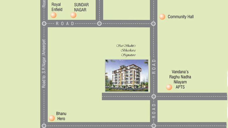 Location of Saishakti Signature Apartments in Sanjeeva Reddy Nagar, Hyderabad - Image 206800