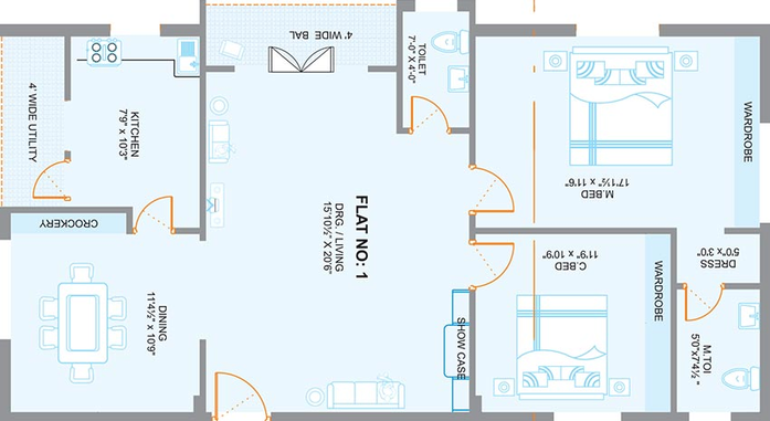 2 BHK Flat in Saishakti Sri Venkataramana Residency in Kondapur, Hyderabad - Image 828164