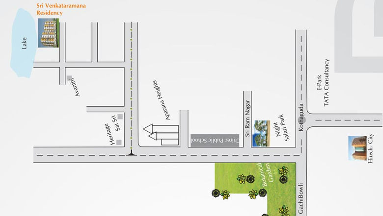 Location of Saishakti Sri Venkataramana Residency in Kondapur, Hyderabad - Image 206807