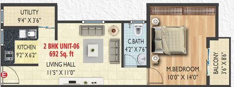 1 BHK Flat in Avighna Aarna Vintage in Electronic City, Bangalore - Image 828179