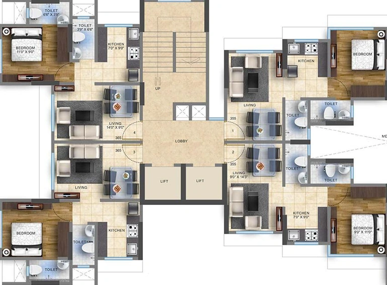 Floor Plan of Growmore Bliss in Malad West, Mumbai - Image 206982