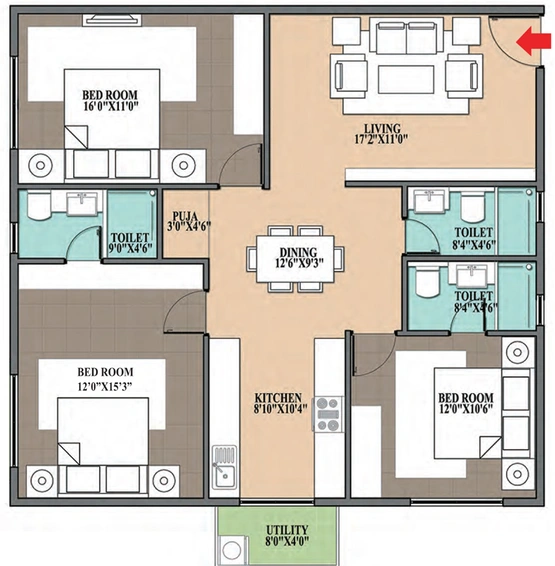 3 BHK Flat in Navami Vruksha in Yeshwanthpur, Bangalore - Image 828235