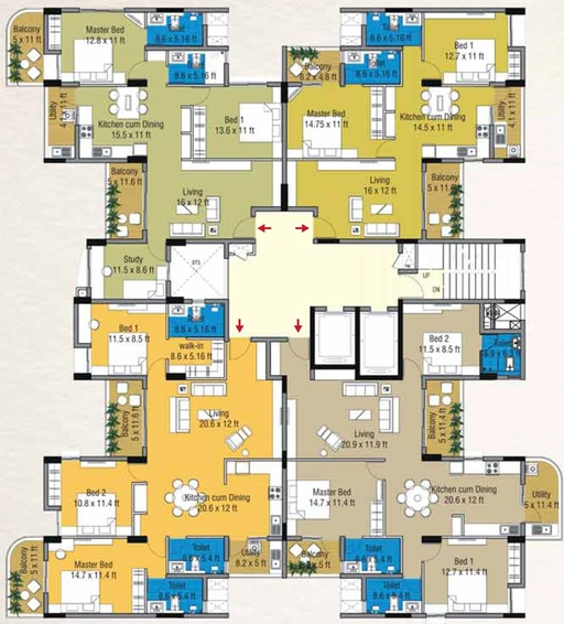 Floor Plan of Olety Landmark in Basaveshwara Nagar, Bangalore - Image 207076