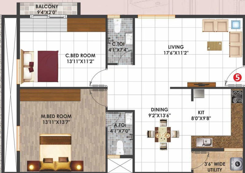 2 BHK Flat in Sai Priya Avenue in Electronic City, Bangalore - Image 828246