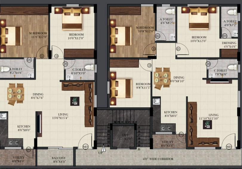 Floor Plan of Sai Soubhagyam in KR Puram, Bangalore - Image 207094