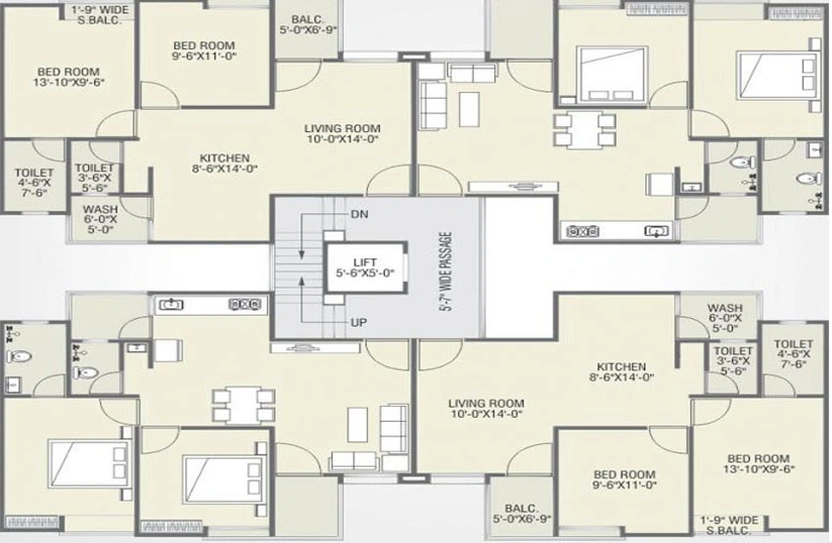 Floor Plan of Krishil Avenue in Bhayli Road, Vadodara - Image 116589