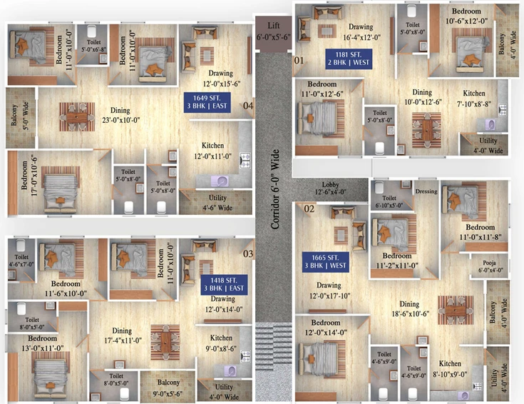 Floor Plan of SBD Sri Bharath Elite in NRI Layout, Bangalore - Image 207112