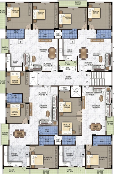 Floor Plan of Skyrice Spring in Sompura, Bangalore - Image 207126