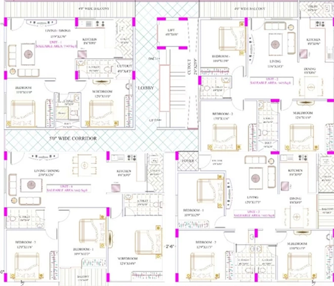 Floor Plan of V6 Durgadevi Enclave in Banashankari, Bangalore - Image 207204