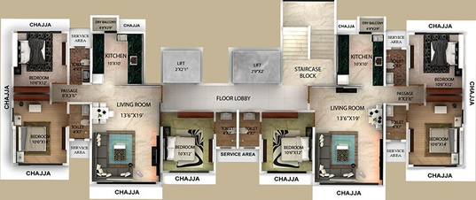Floor Plan of Modi Akashdeep in Malad West, Mumbai - Image 207302