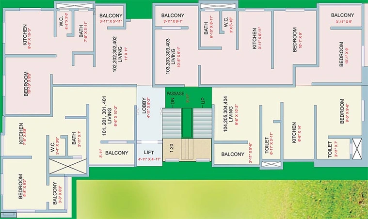 Floor Plan of Dipti Ratan Heights in Hadapsar, Pune - Image 207343