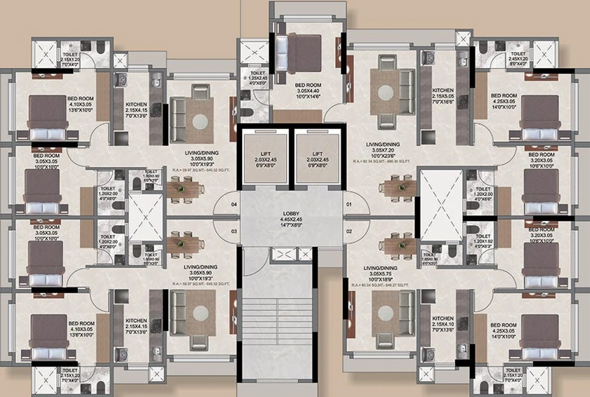 Floor Plan of Sahakar Vatika in Kandivali West, Mumbai - Image 207494