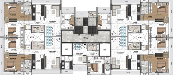 Floor Plan of Sanghvi Palazzo in Andheri West, Mumbai - Image 207511