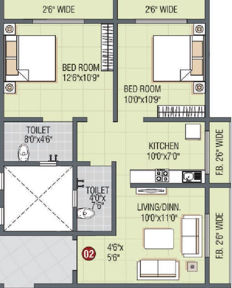 2 BHK Flat in Sanghvi Parsssva Classic in Bhadwad Gaon, Thane - Image 828364