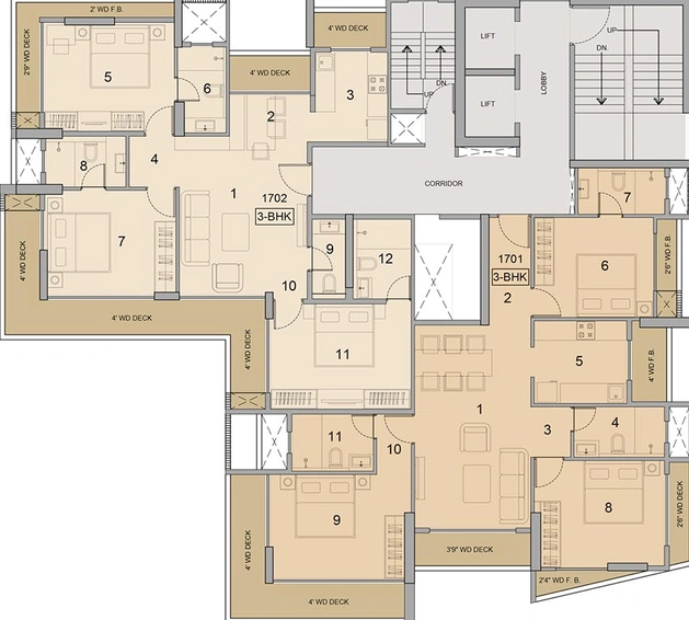 Floor Plan of Sanghvi Parsssva Excellensea in Girgaon, Mumbai - Image 207550