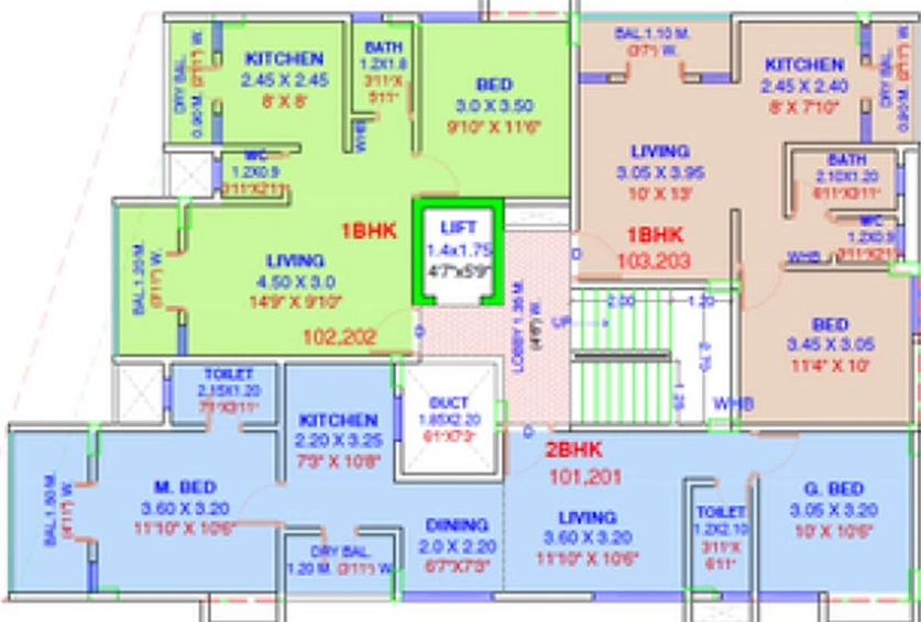 Floor Plan of Shree Balaji Blossom in Wagholi, Pune - Image 207630